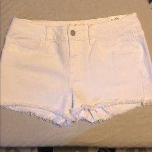 White jean shorts